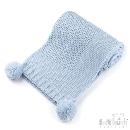Baby 'Elegance' Ribbed Wrap with Pom Poms