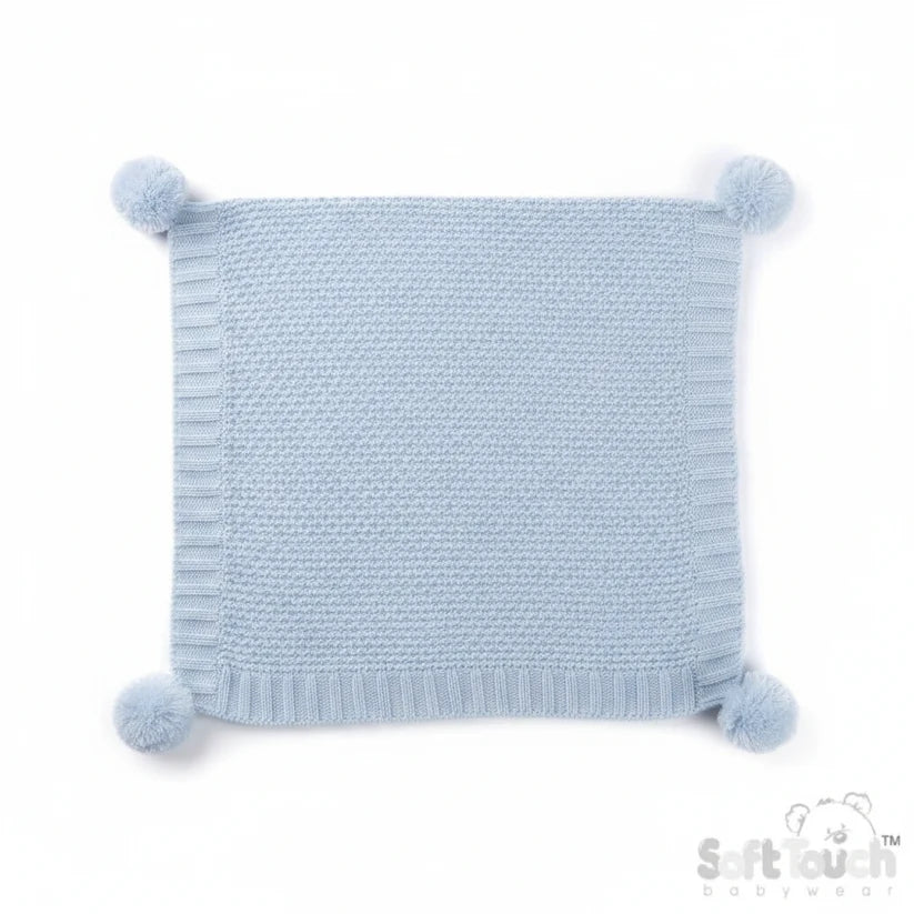 Personalized Baby 'Elegance' Ribbed Wrap with Pom Poms