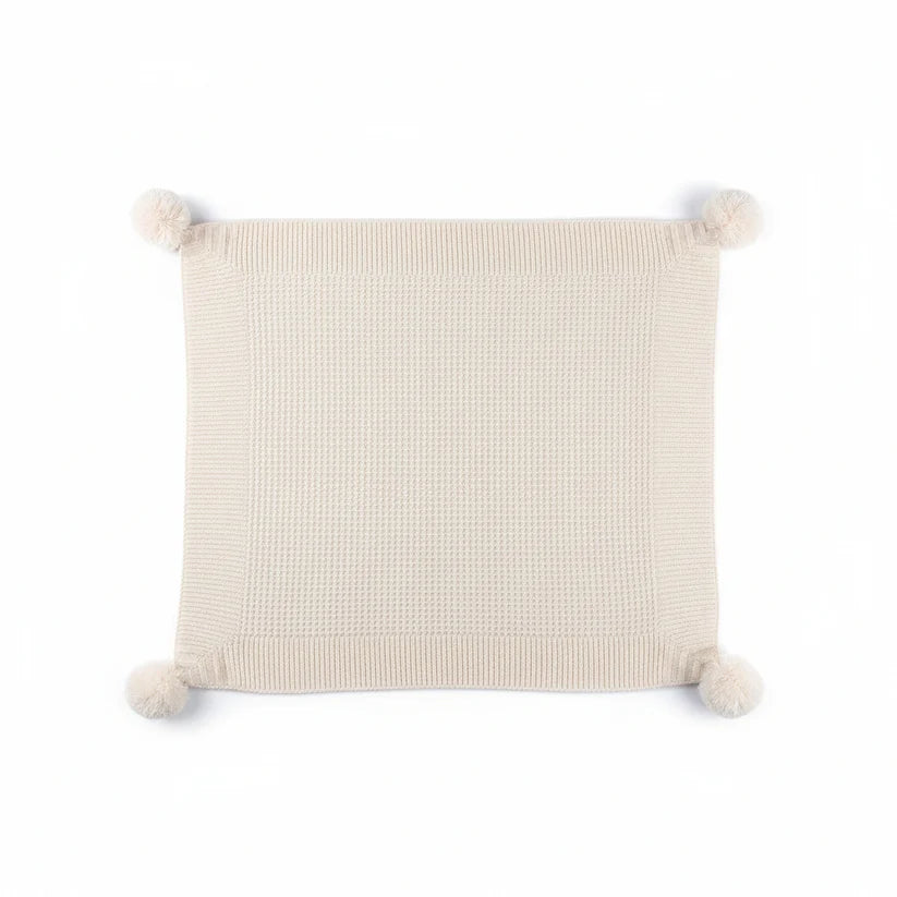 Personalized Baby 'Elegance' Ribbed Wrap with Pom Poms