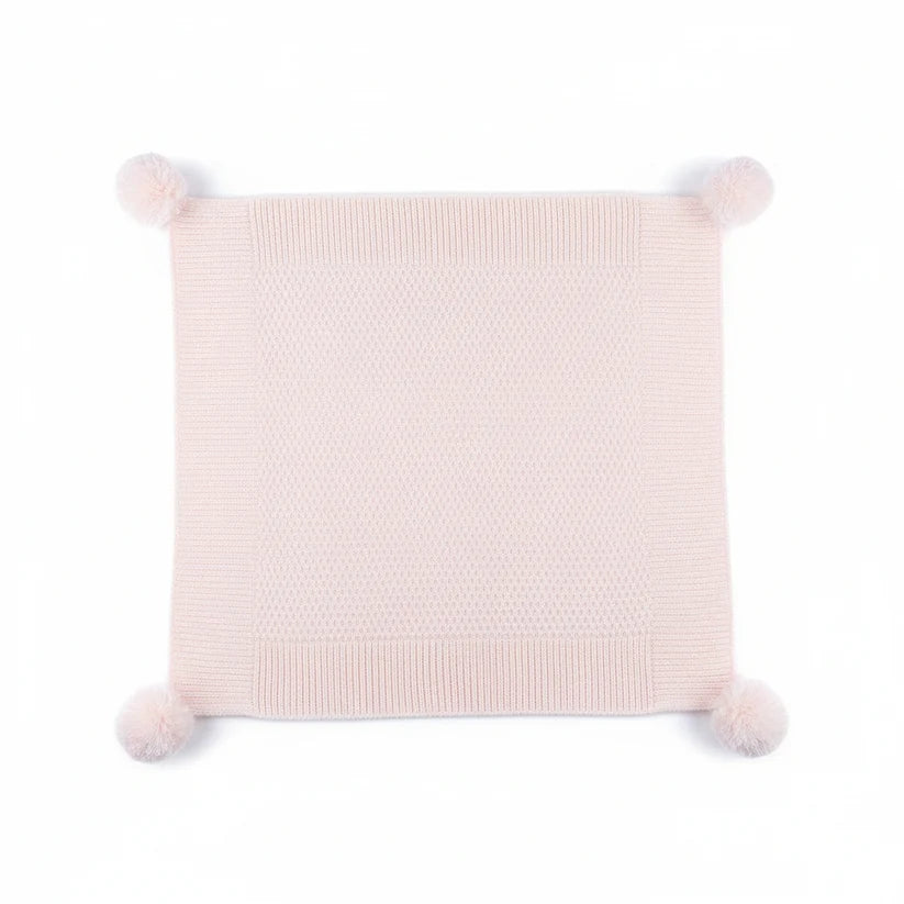Personalized Baby 'Elegance' Ribbed Wrap with Pom Poms