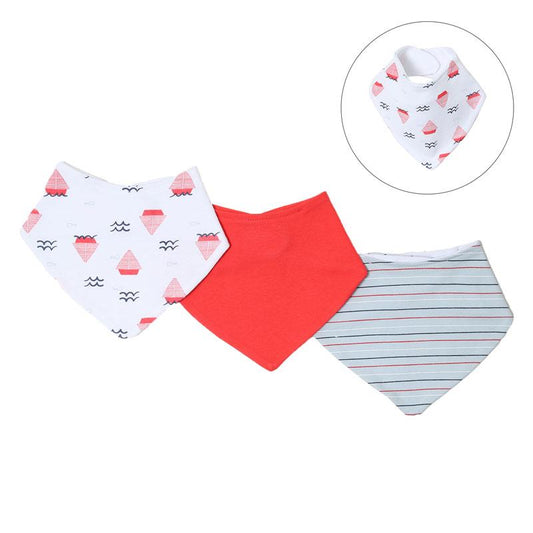 BOYS 3 PACK PLAIN, STRIPES & NAUTICAL BANDANA BIB SET - BB367 - Kidswholesale.co.uk
