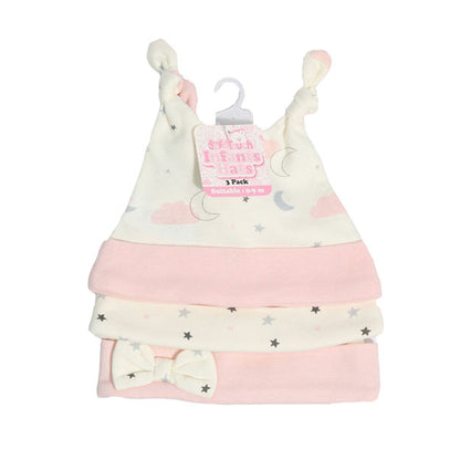 3 PACK HATS - Clouds & Stars (0-9 MONTHS) (PK6) CC103-H