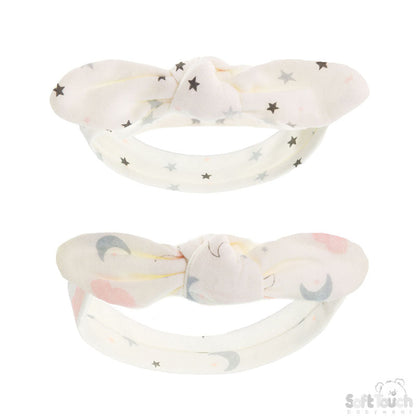 2 Pack Knotty' Girls Headband Moons & Stars -4CC103-HB