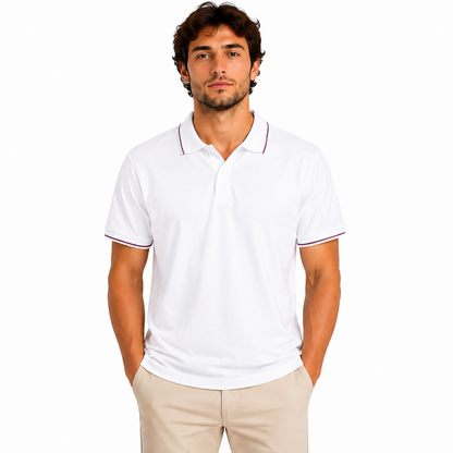 Men's Tipped Collar Short-Sleeve Polo Shirt