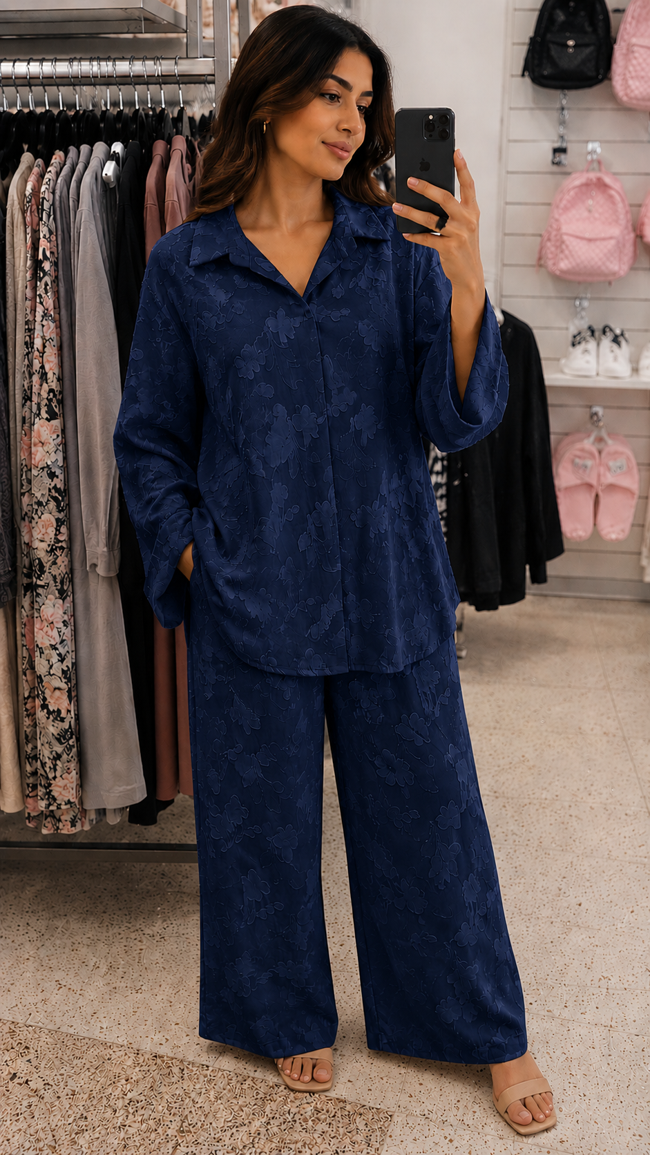 Luxe Floral Textured Lounge Co-Ord Set
