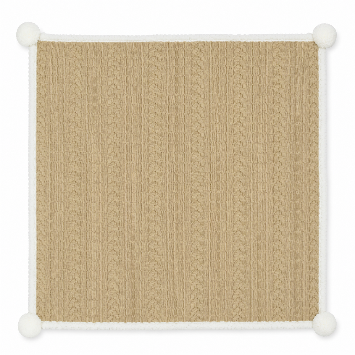 Personalized COFFEE CABLE KNIT WRAP W/POM POM