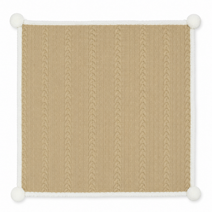 Personalized COFFEE CABLE KNIT WRAP W/POM POM