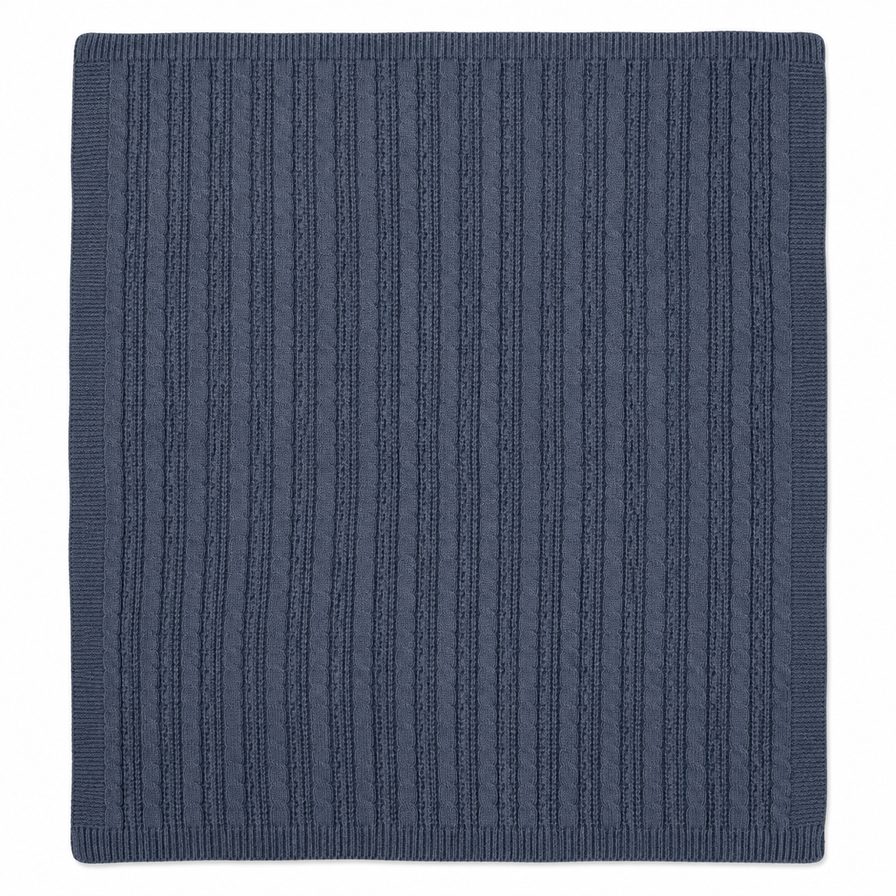 Personalized Cable Knit Wrap - Steel Blue