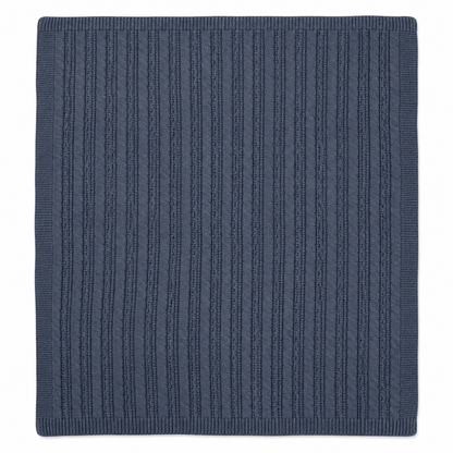 Personalized Cable Knit Wrap - Steel Blue