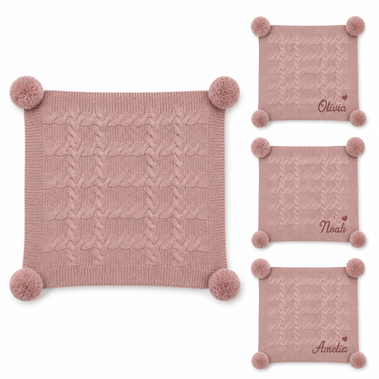 Personalized Infants Acrylic Recycled Cable Knit Wrap