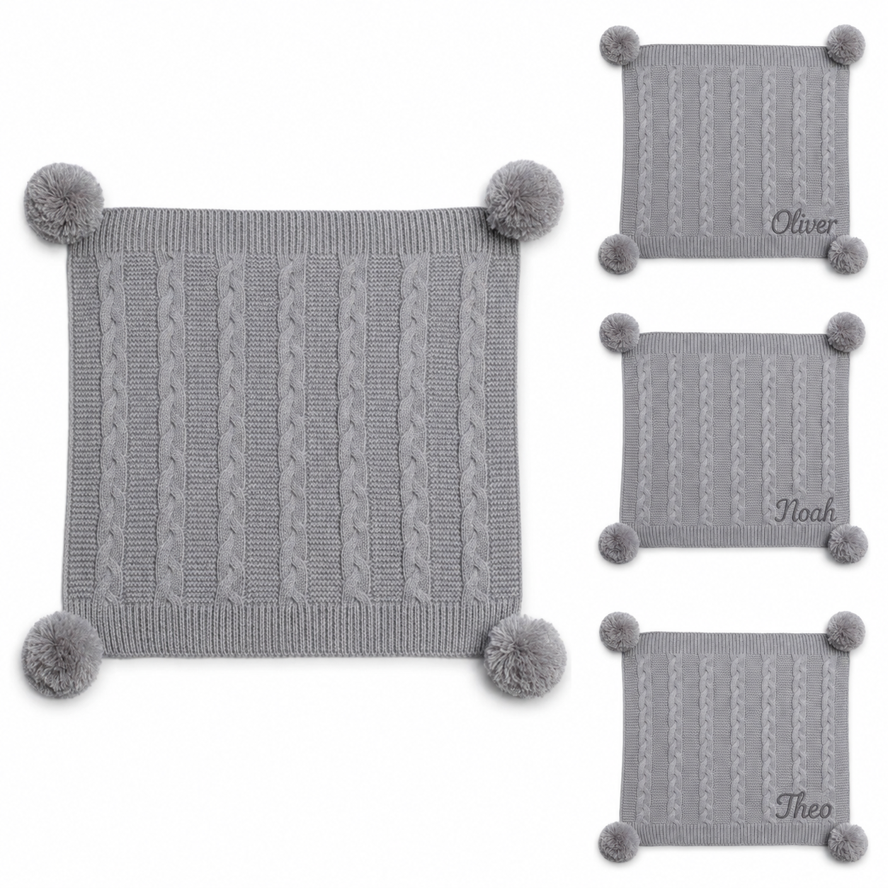 Personalized Infants Acrylic Recycled Cable Knit Wrap