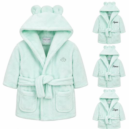 Personalised Super Soft Dressing Gown With Ears (Baby Gown)