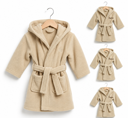 Personalised Baby Hooded Dressing Gown | Plush Fleece Bathrobe