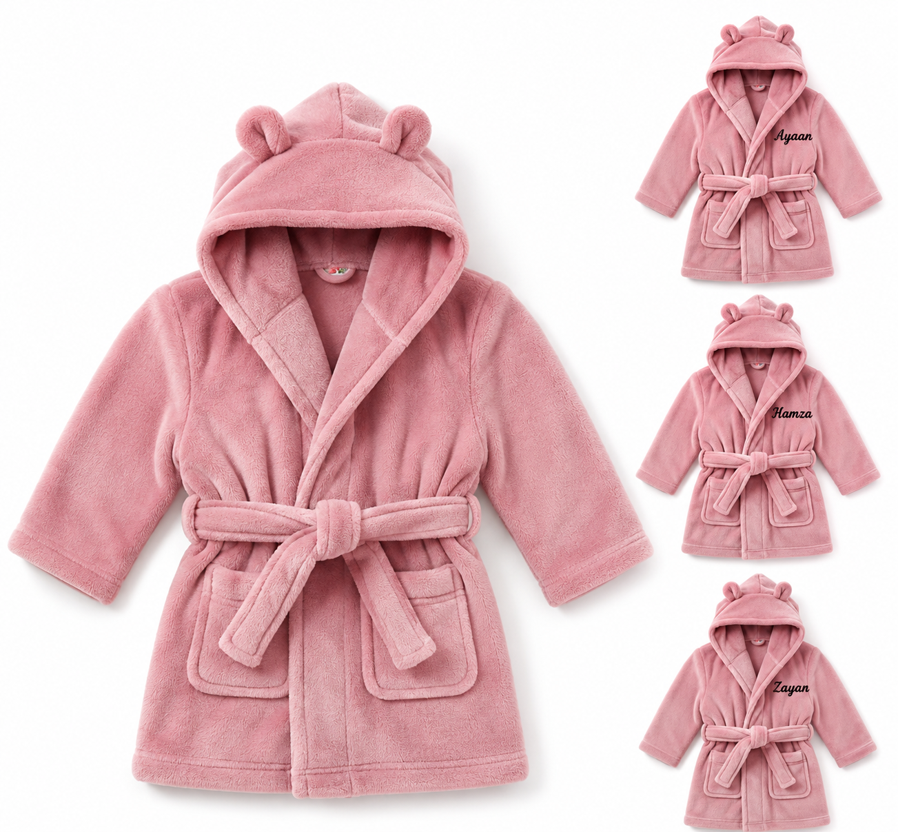 Personalised Baby Hooded Dressing Gown | Plush Fleece Bathrobe