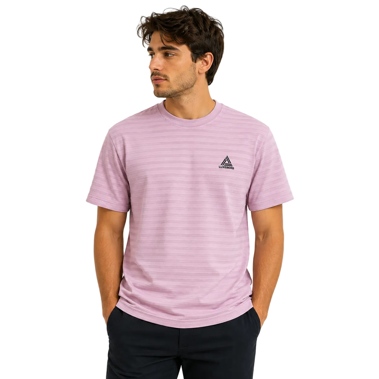 Men's Textured Half-Sleeve Crew Neck T-Shirt