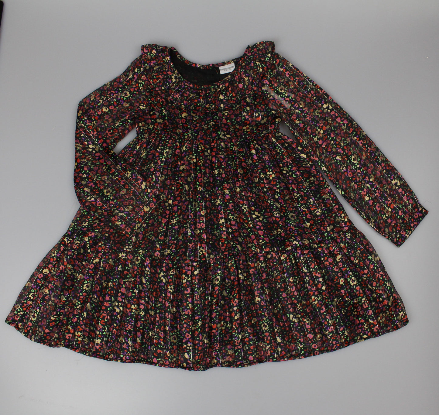 Girls Long Sleeved Dress - Navy Floral  (3-8y)  H53594