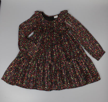 Girls Long Sleeved Dress - Navy Floral  (3-8y)  H53594