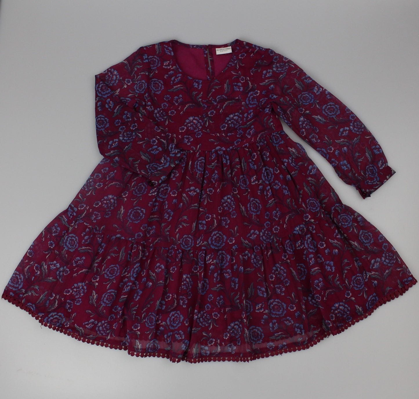 Girls Long Sleeved Dress - Maroon  (3-8y) H53597