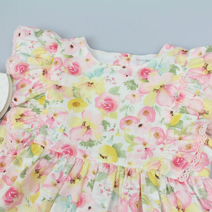 Baby Girls All Over Print Dress, Pant & Headband Set