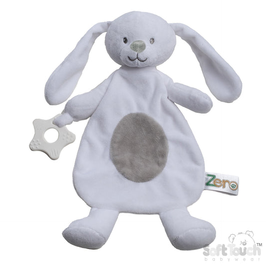 Baby Eco Recycled BunnyTeething Comforter - White (PK6) EBC62-W