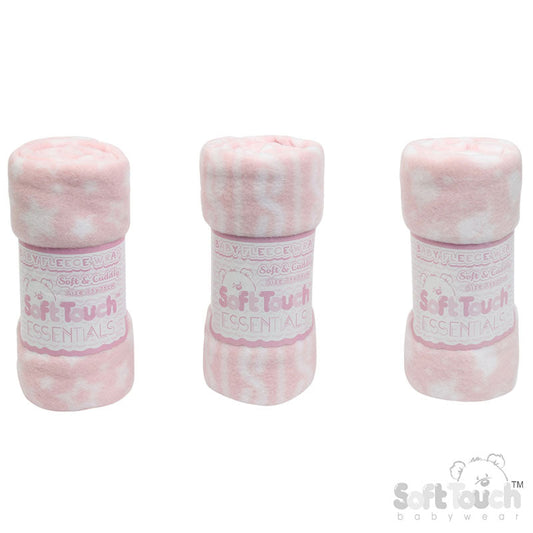 PRINTED PINK BABY FLEECE WRAP (PK12) FBP10-P