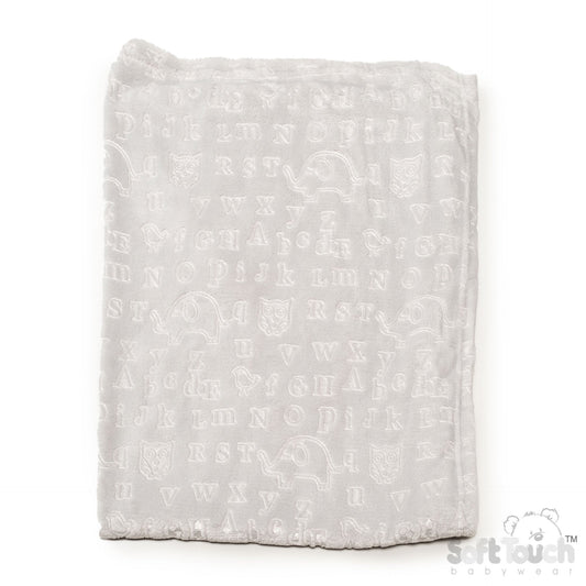 GREY ALPHABET EMBOSSED WRAP - (PK6) FBP300-BP-G