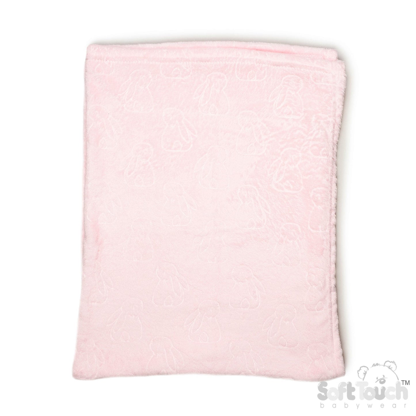 Pink Bunny Embossed Flannel Wrap