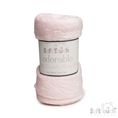 Pink Bunny Embossed Flannel Wrap