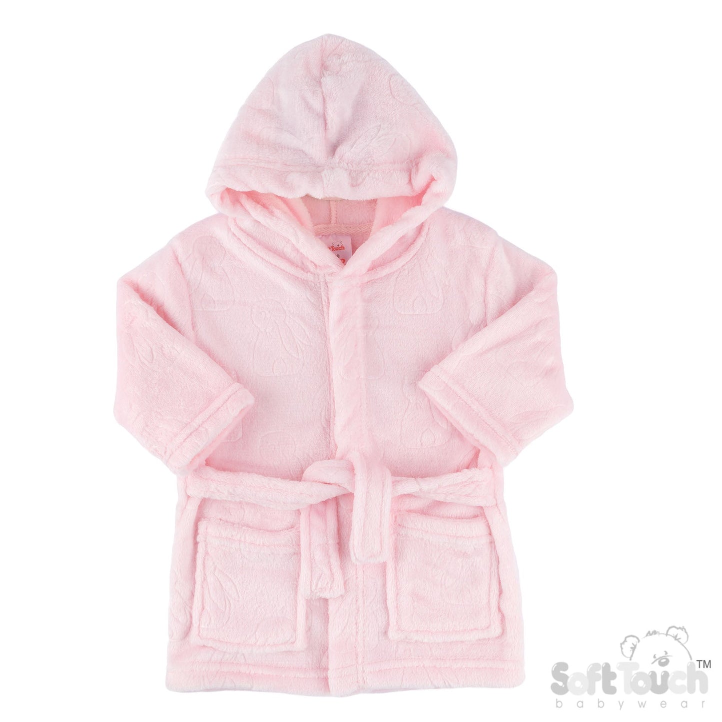 Embossed Hooded Robe - Pink/Bunny (6-12m) (PK4) FBR305P