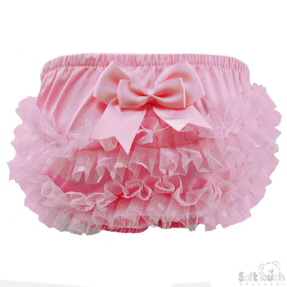 Pink Frilly Pants W/Dotty Lace (0-18 Months)-FP20-P
