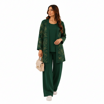 Women's Floral Elegance 3-Piece Lounge Co-Ord Set | Casual Wear