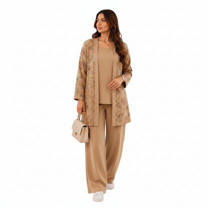 Women's Floral Elegance 3-Piece Lounge Co-Ord Set | Casual Wear