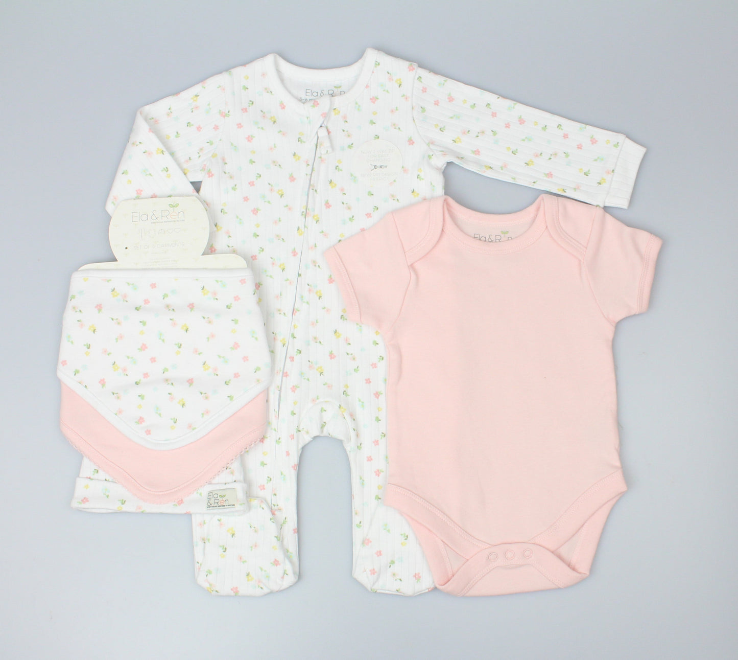 Ribbed 5pc Gift Set - Flowers (0-9M)  E13392