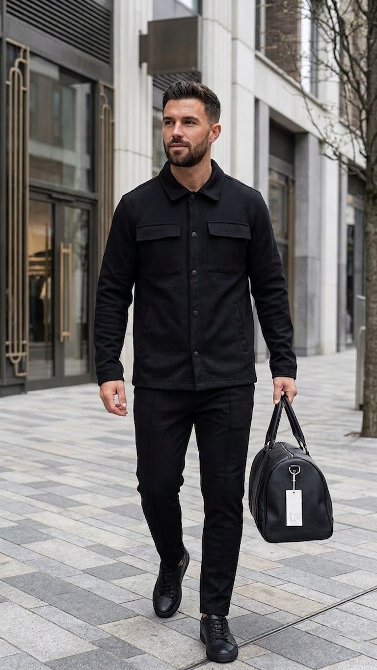 Textured Shirt-Jacket Co-ord Set