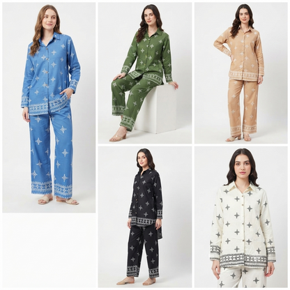 Ladies Cotton Printed 2-Piece Co-Ord Set