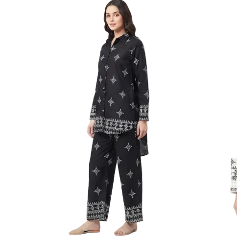Ladies Cotton Printed 2-Piece Co-Ord Set