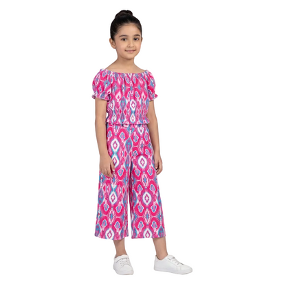 Colorful Off-Shoulder Boho Co-ord Set | Wide-Leg 2 Piece Outfit