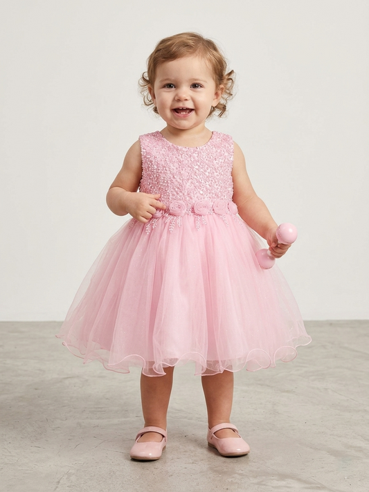 Title: Pink Pearl Petal Dress