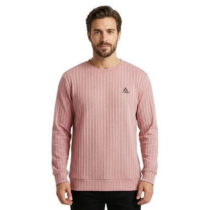 Luxeberg Textured Long-Sleeve Crew Neck Pullover