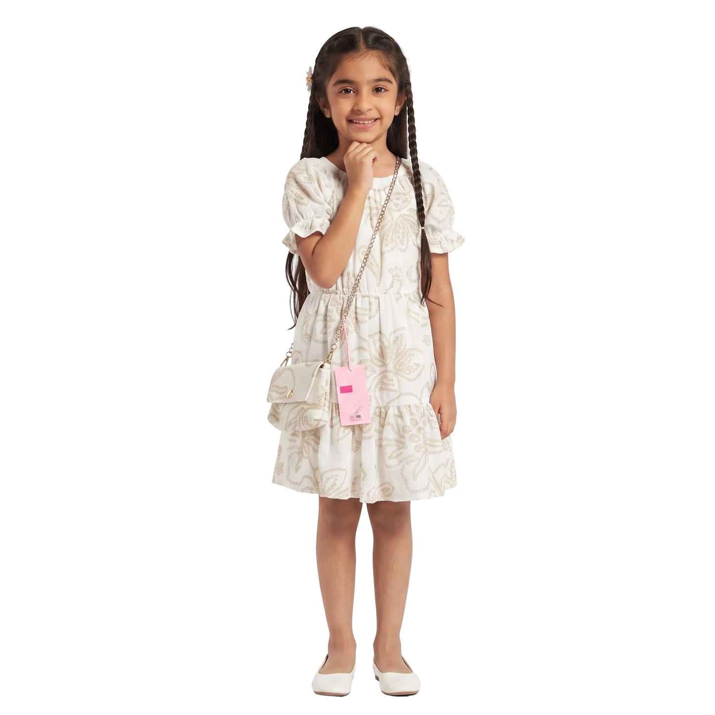 Girls Floral Summer Dress with Matching Crossbody Bag