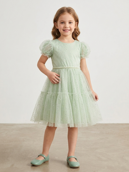 Mint Glitter Tulle Dress