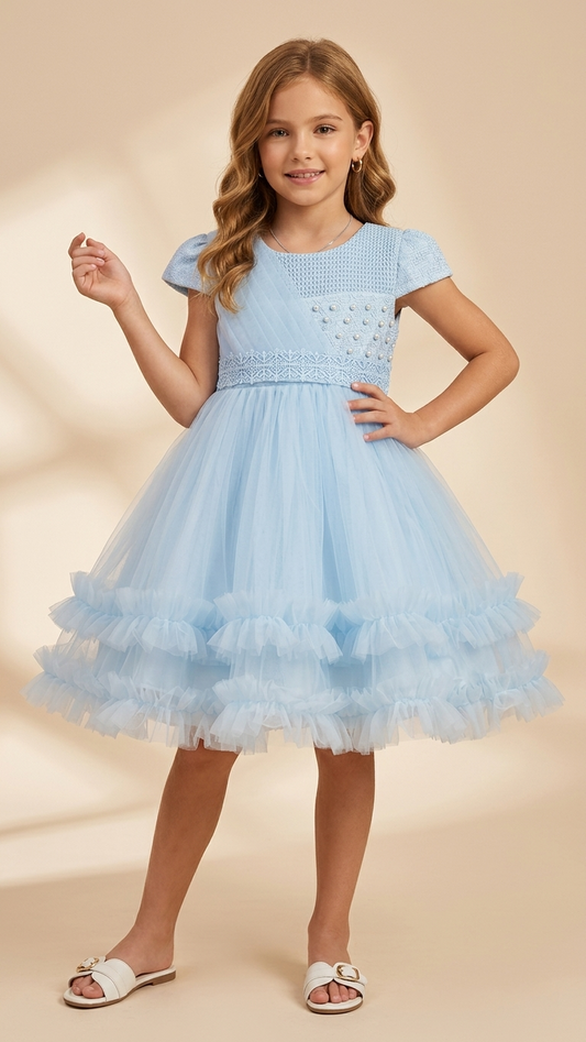 Beaded Tulle Party Dress