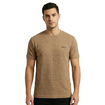 Premium Jacquard Knit Crew Neck T-Shirt