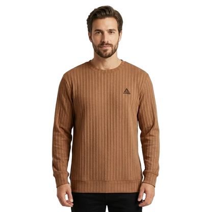 Luxeberg Textured Long-Sleeve Crew Neck Pullover