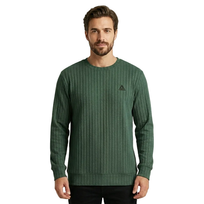 Luxeberg Textured Long-Sleeve Crew Neck Pullover