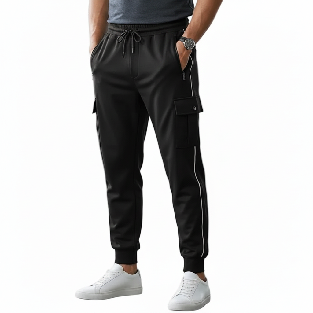 Men's Side-Stripe Utility Joggers | Cargo Track Pants