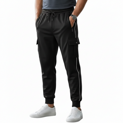 Men's Side-Stripe Utility Joggers | Cargo Track Pants