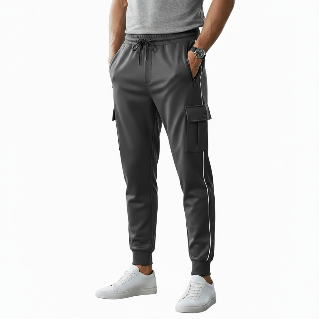 Men's Side-Stripe Utility Joggers | Cargo Track Pants