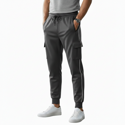 Men's Side-Stripe Utility Joggers | Cargo Track Pants