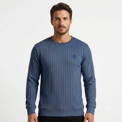 Luxeberg Textured Long-Sleeve Crew Neck Pullover